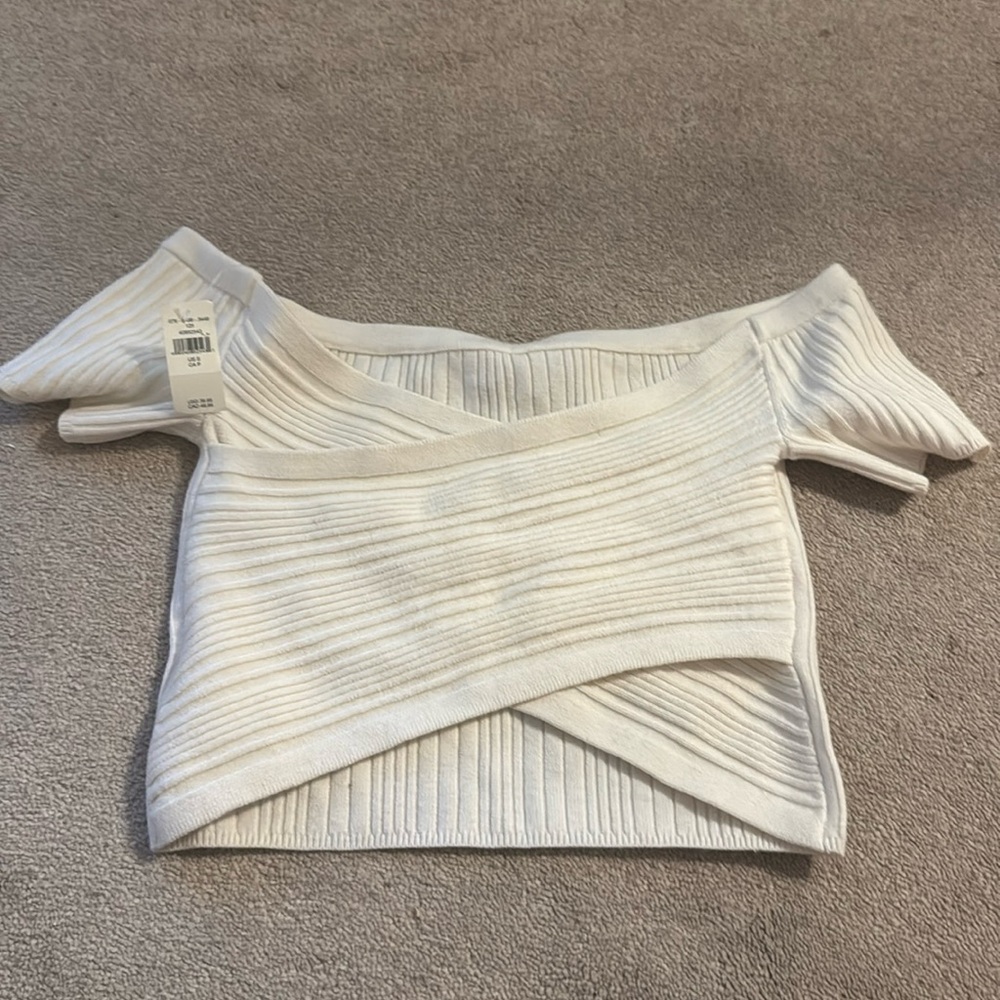 Aerie cream top criss cross backwards tops size small